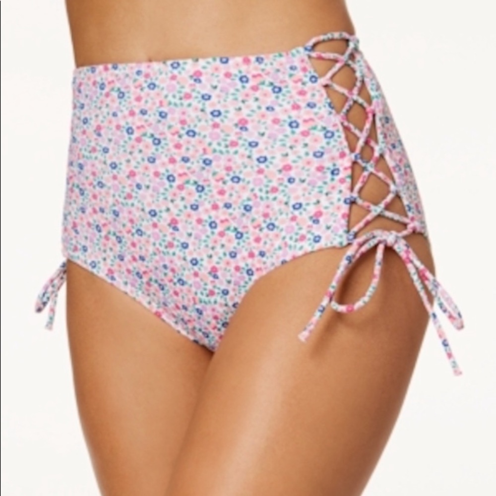 🆕NWT Sundazed for Macy's Womens Stella High Waist Floral Bikini Swim Bottom - L